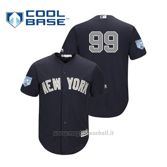 Maglia Baseball Uomo New York Yankees Aaron Judge Cool Base Alternato Entrenamiento De Primavera 2019 Blu